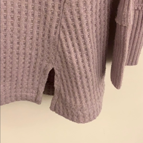 Anthro Maeve Pearson Purple Waffle Knit Tee Sweater - Picture 12 of 16